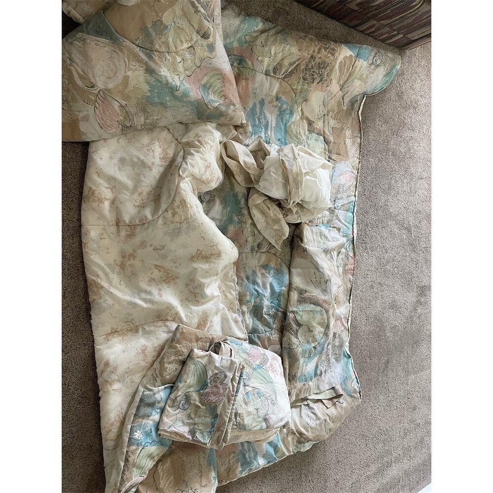 Zimmermann Comforter Set Queen Seashell Reversible Coastal w/ Shams
